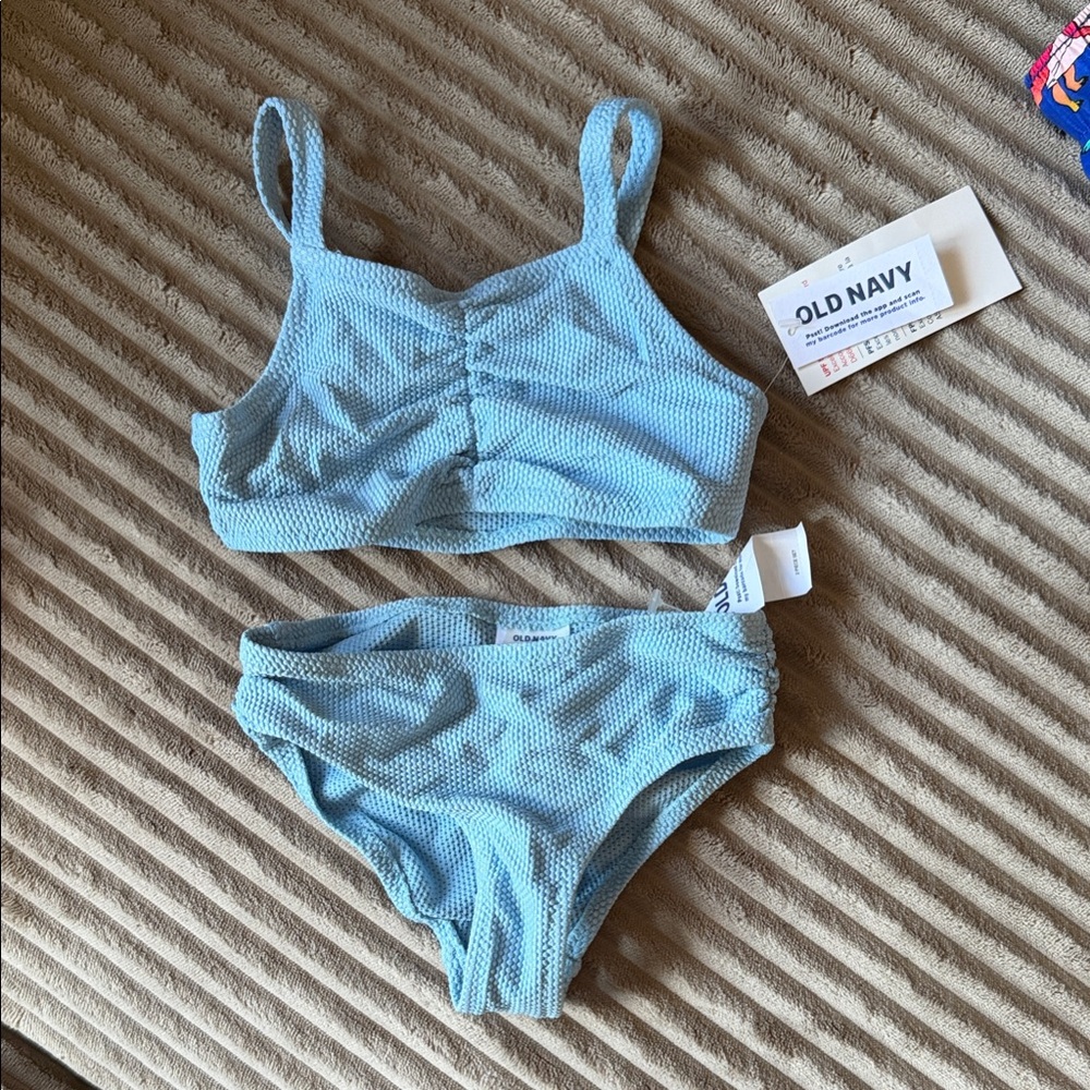 Old Navy Sky Blue Textured Two-Piece Swim Set size 3T